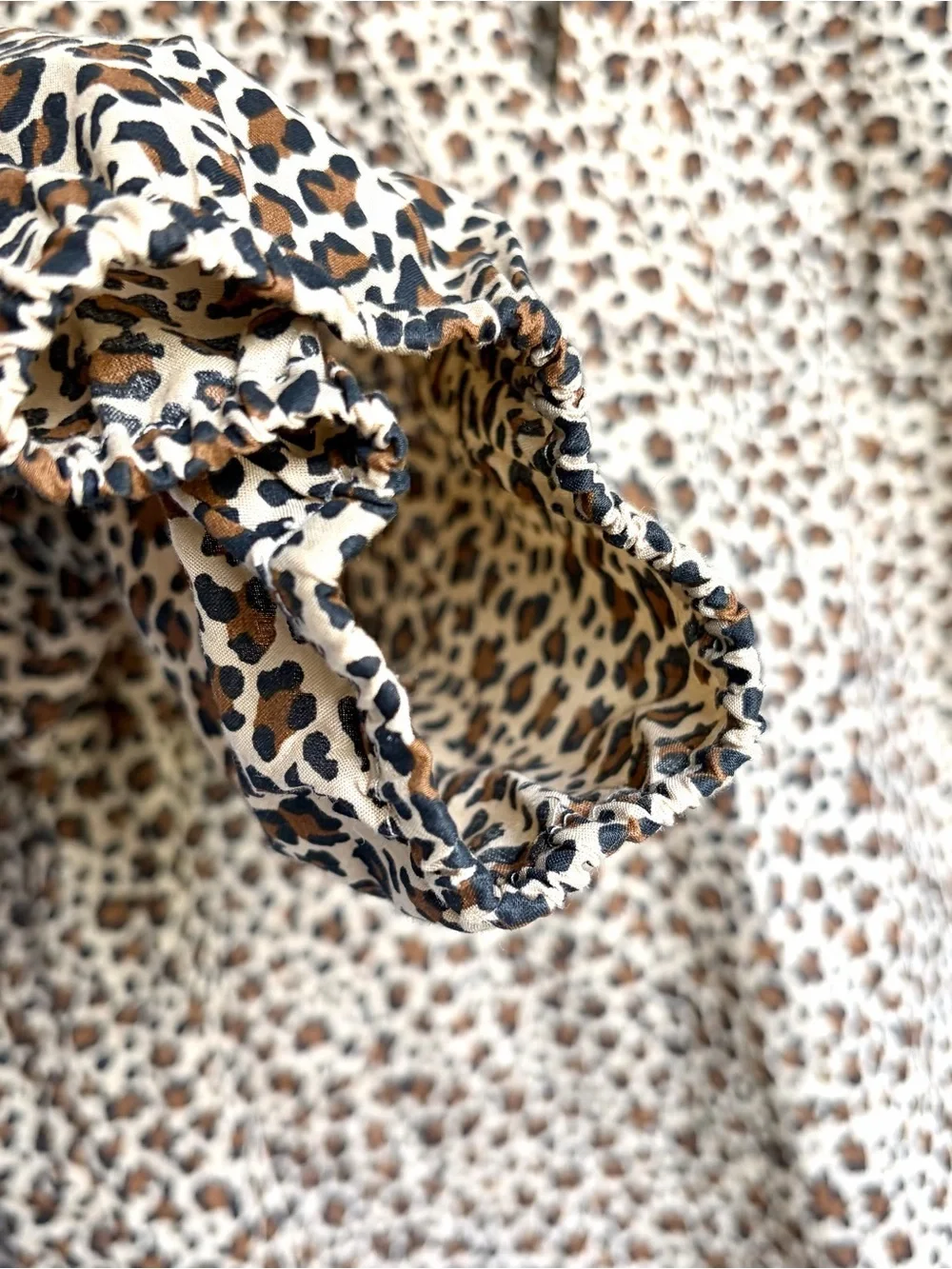 J.Crew Leopard Print Popover Blouse Women 2X Long Sleeve Split Neck SP25 EUC
